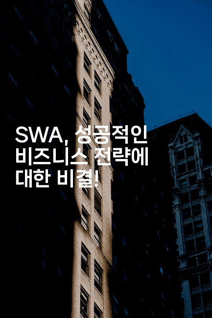 SWA, 성공적인 비즈니스 전략에 대한 비결!2-애니콘
