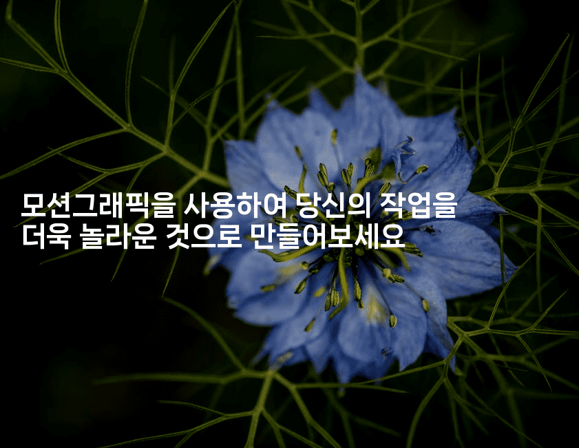 모션그래픽을 사용하여 당신의 작업을 더욱 놀라운 것으로 만들어보세요2-애니콘