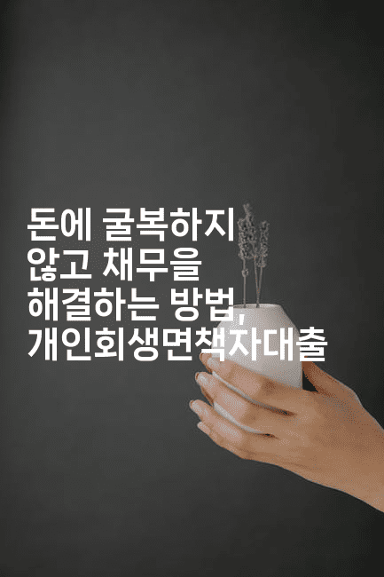 돈에 굴복하지 않고 채무을 해결하는 방법, 개인회생면책자대출-애니콘