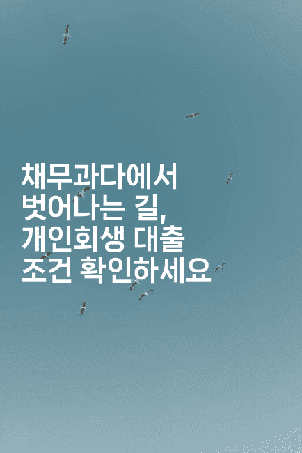 채무과다에서 벗어나는 길, 개인회생 대출 조건 확인하세요-애니콘