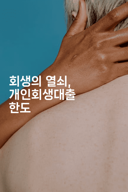 회생의 열쇠, 개인회생대출 한도-애니콘