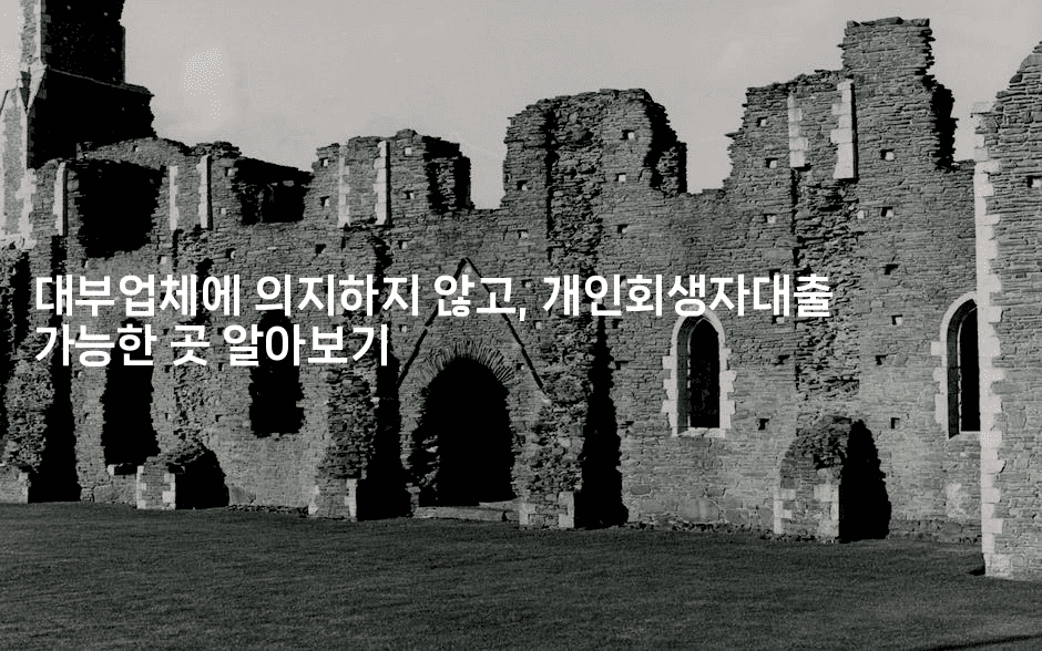 대부업체에 의지하지 않고, 개인회생자대출 가능한 곳 알아보기-애니콘